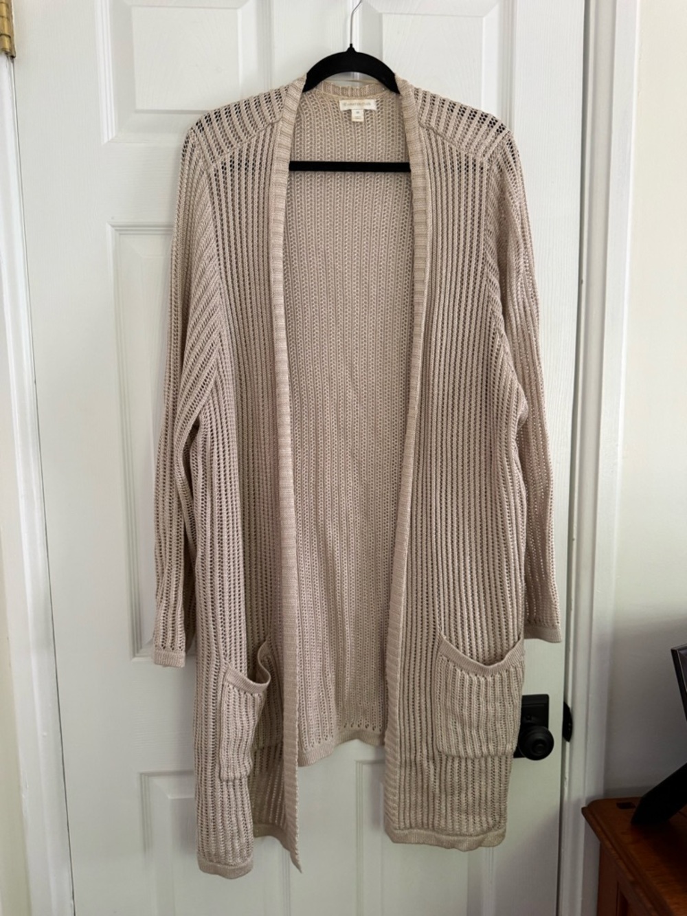 Charter Club Open-Front Knit Cardigan Duster - Beige/Cream - 3X